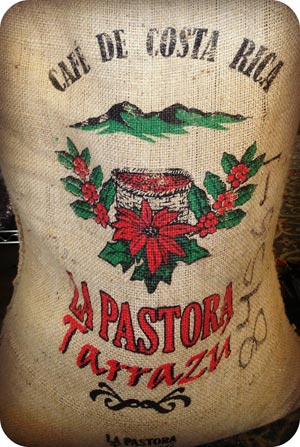 Kaffeesack von der Plantage La Pastora aus Costa Rica.