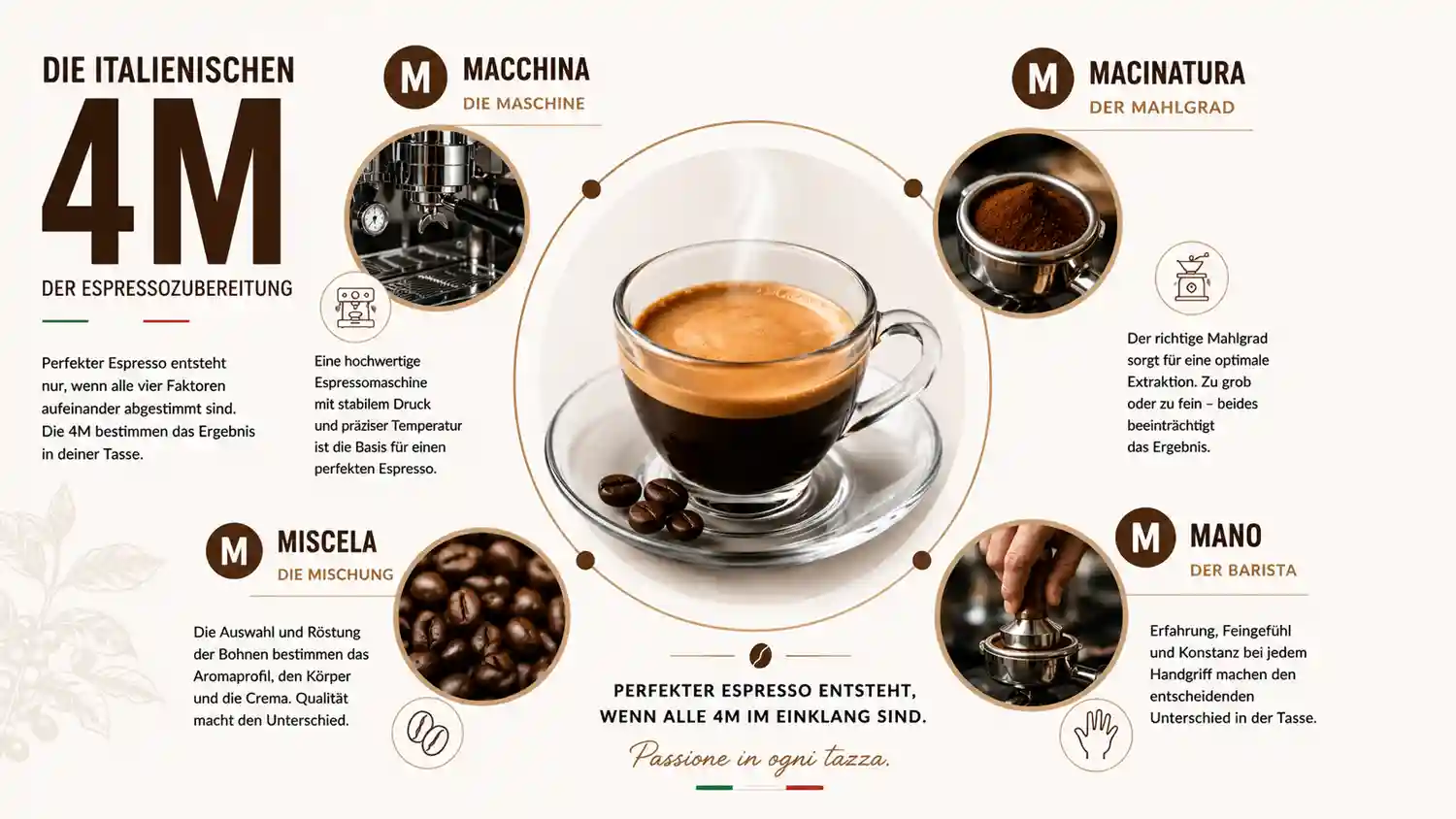 Vergleich zwischen Espresso und Filterkaffee hinsichtlich Koffein, Mahlgrad und Zubereitungszeit