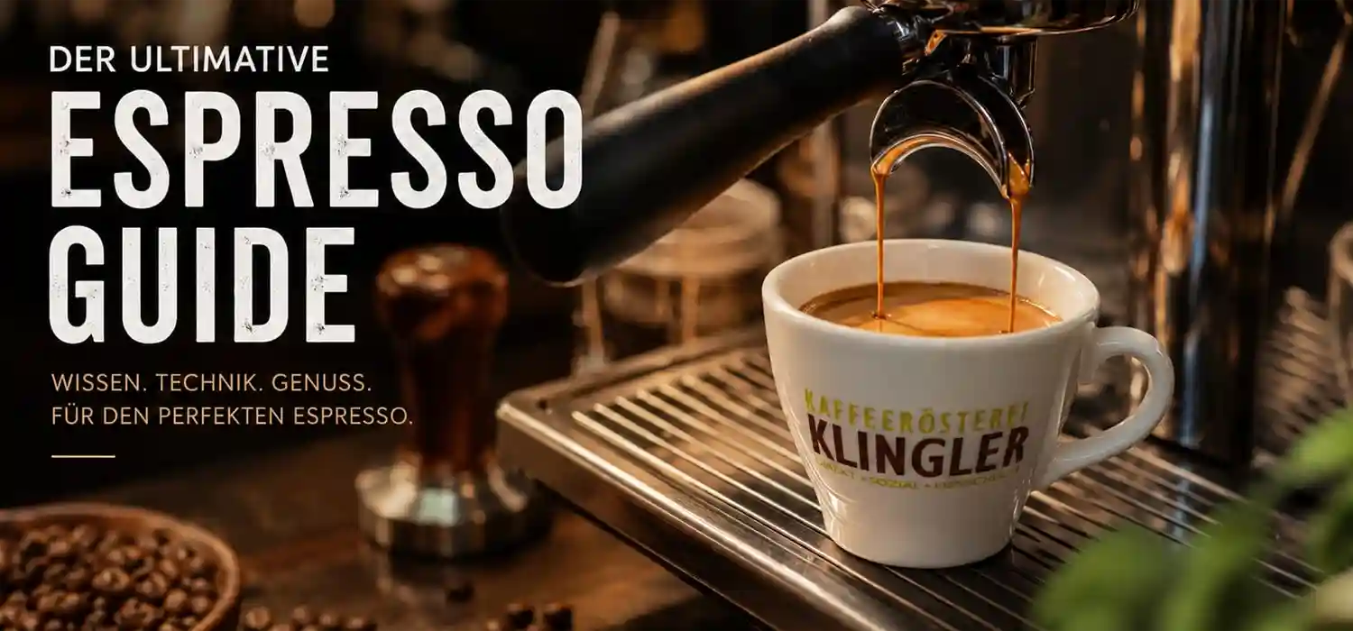 Frisch zubereiteter Espresso mit dichter Crema aus einer Siebträgermaschine